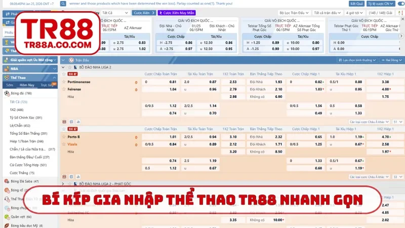 Bí kíp gia nhập thể thao TR88 nhanh gọn
